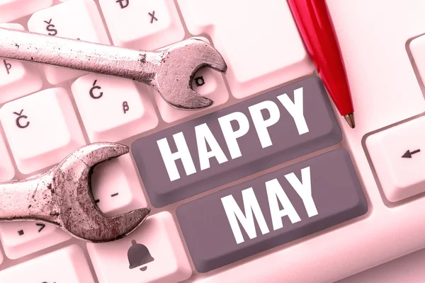 Text Caption Presenting Happy May Business Concept Happy New Month —  Fotos de Stock