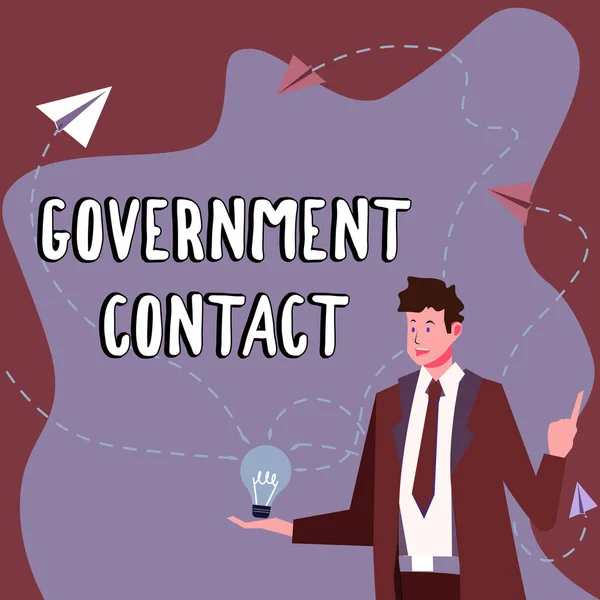Sign Displaying Government Contact Internet Concept Debt Security Issued Government — Photo