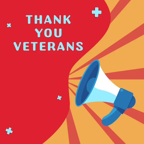 Text Caption Presenting Thank You Veterans Concept Meaning Expression Gratitude — Stock Photo, Image