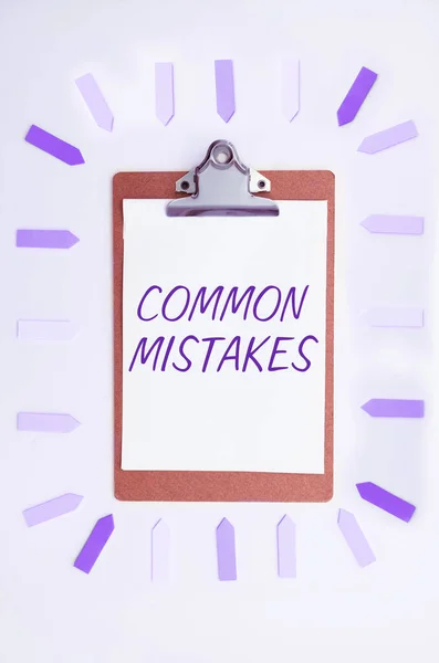 Text Sign Showing Common Mistakes Business Idea Actions Often Used — Photo
