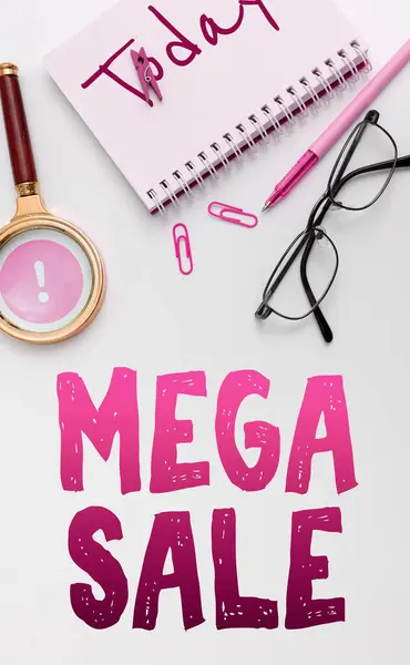 Writing Displaying Text Mega Sale Business Approach Day Full Special — Foto de Stock