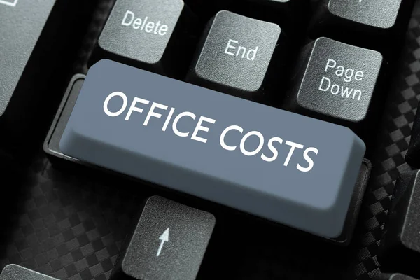 Texto Mano Costes Oficina Concepto Que Significa Cantidad Dinero Pagado — Foto de Stock