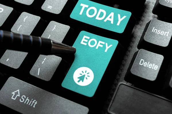 Wyświetlacz Koncepcyjny Eofy Business Prezentuje Mega Sprzedaż Odbywającą Się Pod — Zdjęcie stockowe