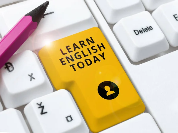 Writing Displaying Text Learn English Today Word Written Gain Acquire — Foto Stock