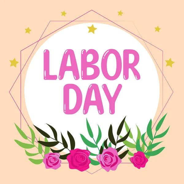 Hand writing sign Labor Day, Word for an annual holiday to celebrate the achievements of workers