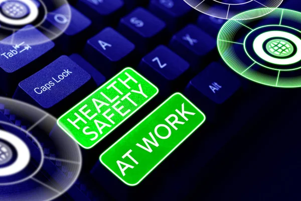 Señal Que Muestra Salud Seguridad Trabajo Concepto Que Significa Procedimientos —  Fotos de Stock