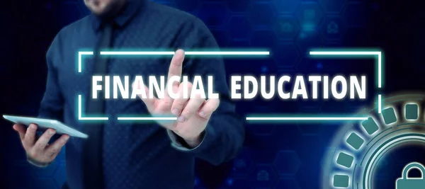 Финансовое Образование Концепция Бизнеса Понимание Монетарных Областей Таких Финансы Инвестиции — стоковое фото