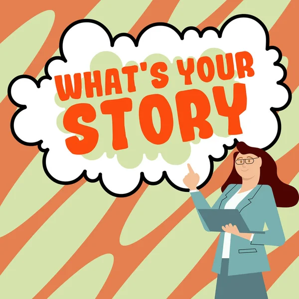 Whats Your Story Business Overview Asking Someone Tell Himself Share — стоковое фото