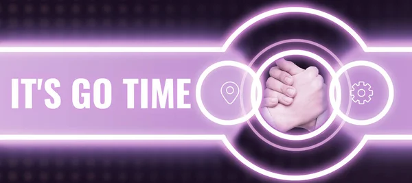 Signe Affichant Son Time Internet Concept Une Période Pour Entreprendre — Photo