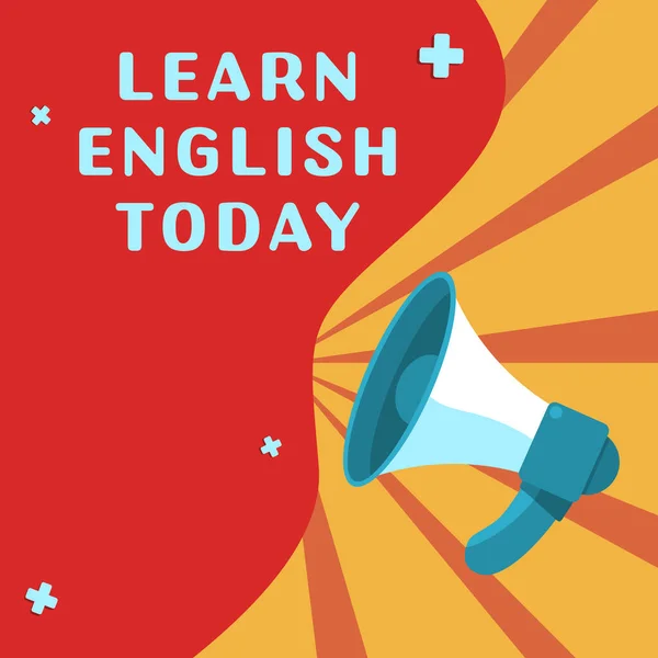 今天学习英语 商业概念获得或掌握了英语知识和技能 — 图库照片
