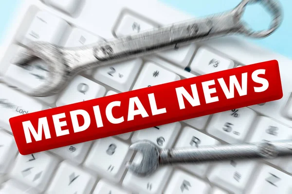 Writing displaying text Medical News, Word Written on report or noteworthy information on medical breakthrough