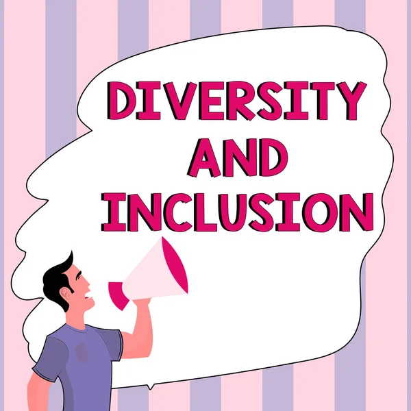 Text Sign Showing Diversity Inclusion Conceptual Photo Range Human Difference — Foto de Stock