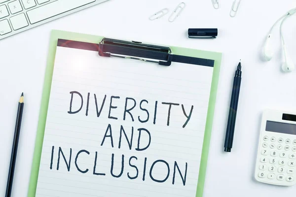 Segno Scrittura Mano Diversità Inclusione Business Concetto Gamma Differenza Umana — Foto Stock