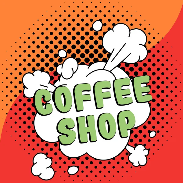 Text Showing Inspiration Coffee Shop Business Concept Small Informal Restaurant — Zdjęcie stockowe