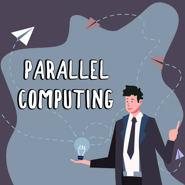 Testo Ispiratore Calcolo Simultaneo Parallel Computing Internet Concept Mediante Software — Foto Stock