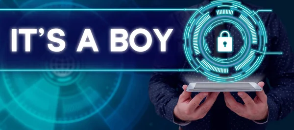Psaní Zobrazující Text Boy Konceptuální Foto Očekávání Mužské Dítě Roztomilé — Stock fotografie