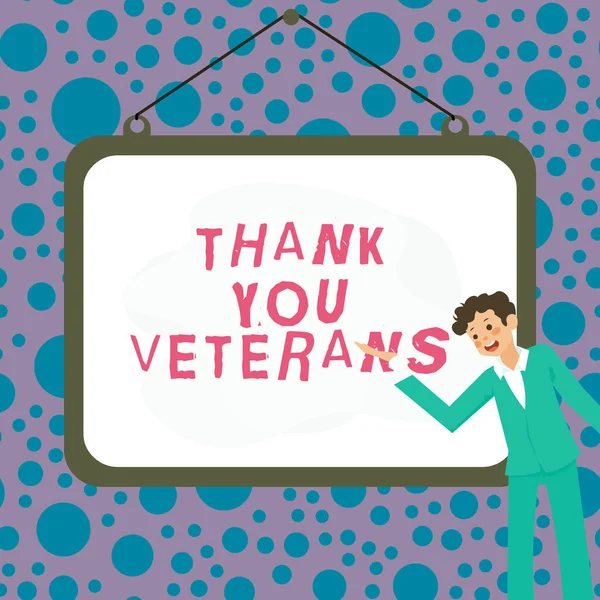 Conceptual Display Thank You Veterans Business Overview Expression Gratitude Greetings — Stock Photo, Image