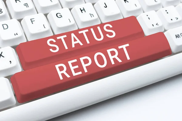 Segno Scrittura Mano Status Report Business Overview Aggiornamento Riepilogo Delle — Foto Stock