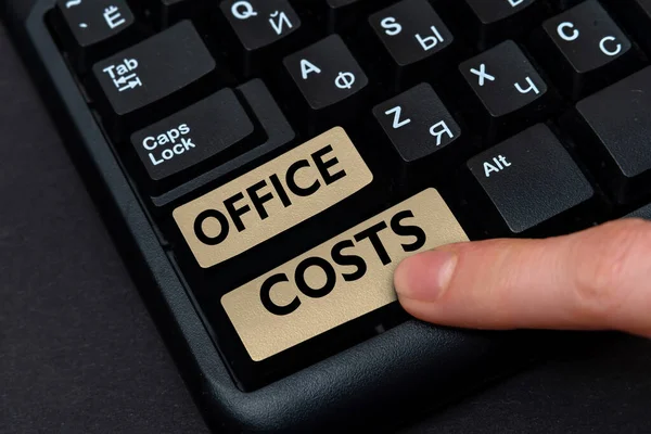 Sign Displaying Office Costs Business Showcase Amount Money Paid Landlord — Stock Photo, Image