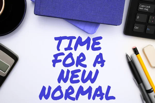 Konceptvisning Time New Normal Affärsöversikt Gör Stor Dramatisk Förändring Ersätt — Stockfoto