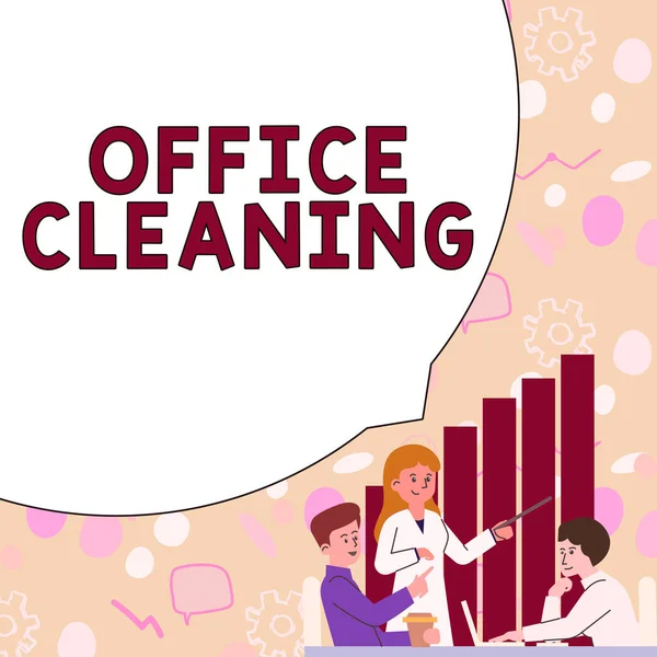 Podpis Koncepcyjny Biuro Sprzątanie Pomysł Biznes Działania Lub Proces Czyszczenia — Zdjęcie stockowe