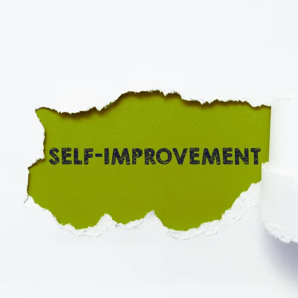 Text Caption Presenting Self Improvement Concept Meaning Process Making Yourself —  Fotos de Stock