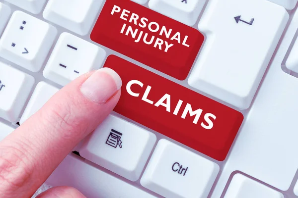 Text sign showing Personal Injury Claims, Internet Concept being hurt or injured inside work environment