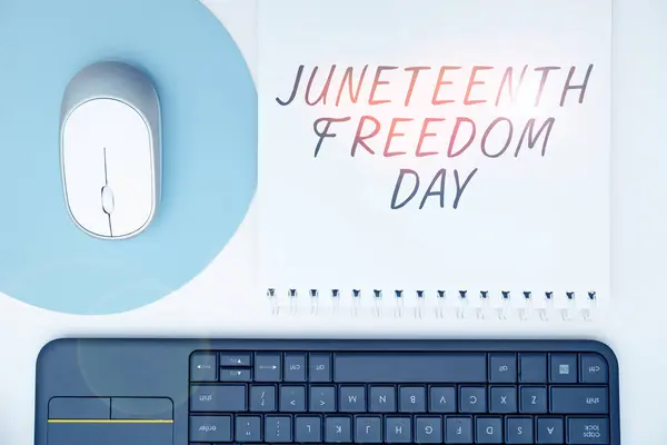 Handskrift Text Juneteenth Freedom Day Affärsidé Laglig Semester Usa Till — Stockfoto