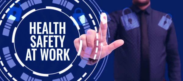 Inspiration Showing Sign Health Safety Work Internet Concept Secure Procedures — Stock Photo, Image