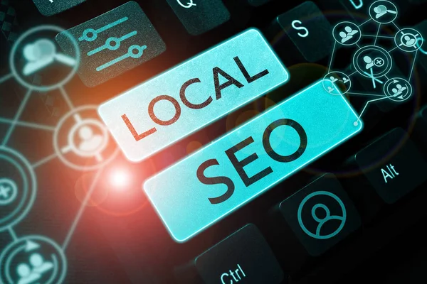 Text Sign Showing Local Seo Concept Meaning Effective Way Marketing — Stock Photo, Image