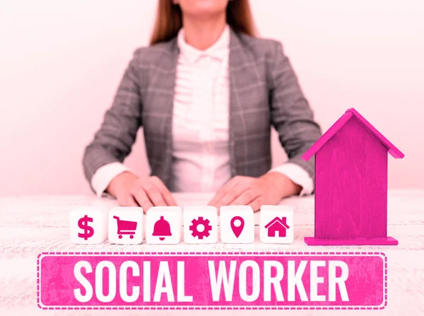 Conceptual Caption Social Worker Business Approach Assistance State People Inadequate — Stockfoto