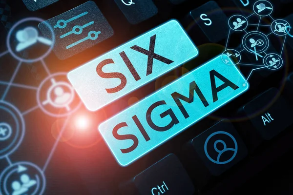 Τίτλος Κειμένου Που Παρουσιάζει Six Sigma Επιχειρηματικές Τεχνικές Διαχείρισης Προσέγγισης — Φωτογραφία Αρχείου