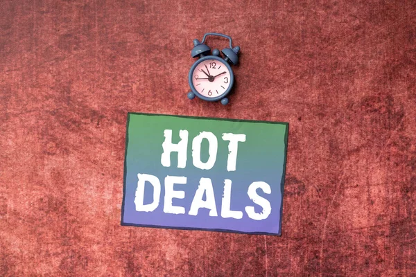 Handschrift Tekst Hot Deals Business Approach Een Overeenkomst Waarbij Een — Stockfoto