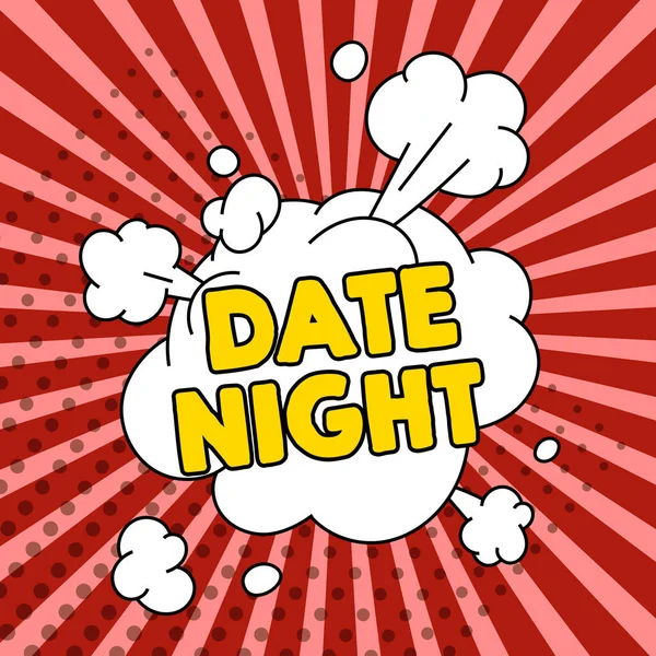 Sign Displaying Date Night Business Overview Time Couple Can Take — Fotografia de Stock
