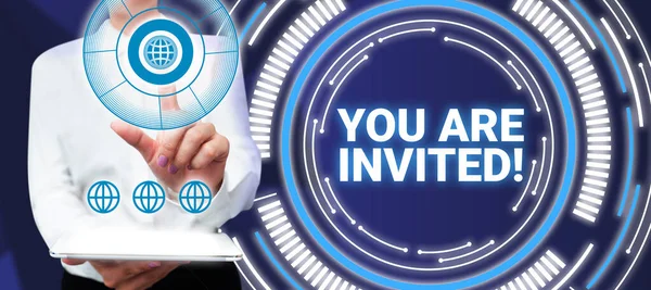Conceptual Caption You Invited Business Idea Receiving Invitation Event Join — Stockfoto