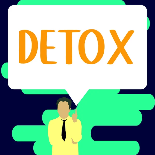 Hand Writing Sign Detox Business Showcase Moment Diet Nutrition Health — Foto Stock