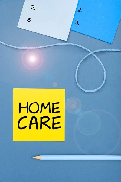 Szöveges Tábla Mutatja Home Care Word Place Ahol Emberek Kap — Stock Fotó