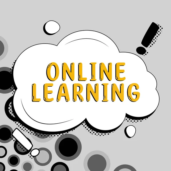 Logga Och Visa Online Learning Företagsöversikt Larning Med Hjälp Internet — Stockfoto