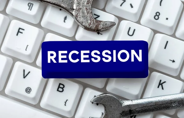 Exibição Conceitual Recessão Negócios Abordam Processo Diminuição Progressiva Crescimento Período — Fotografia de Stock