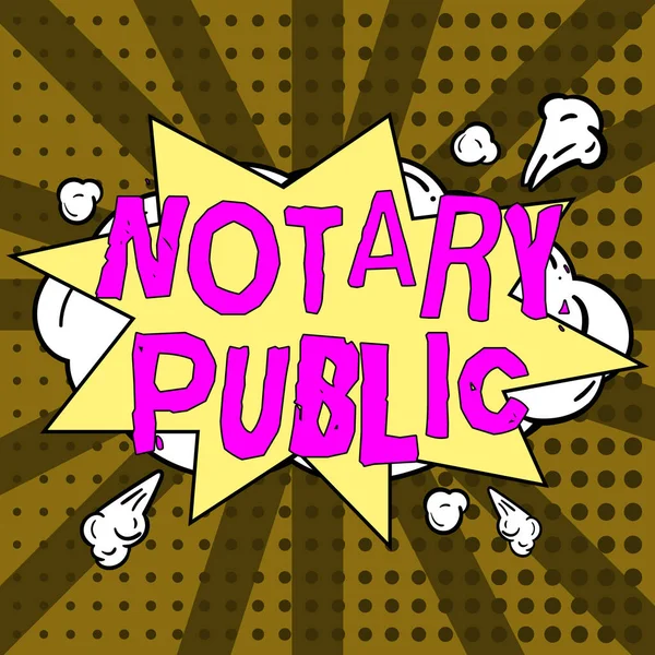 stock image Text sign showing Notary Public, Word for Legality Documentation Authorization Certification Contract