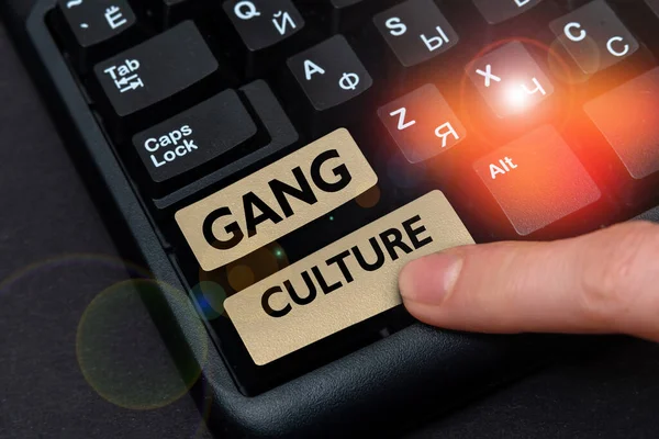 Sign displaying Gang Culture, Business approach particular organization of criminals or group of gangsters that follow ones habits