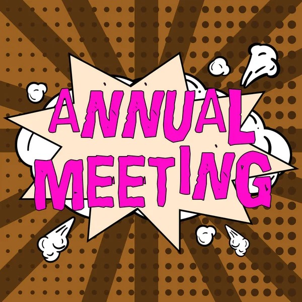 Conceptueel Bijschrift Annual Meeting Business Concept Jaarlijkse Bijeenkomst Van Een — Stockfoto
