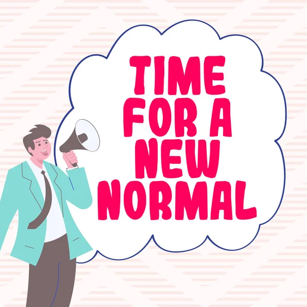 Konceptvisning Time New Normal Affärsöversikt Gör Stor Dramatisk Förändring Ersätt — Stockfoto