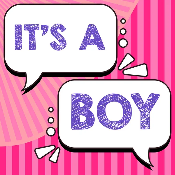 Text Som Visar Inspiration Boy Word Expecting Male Baby Cute — Stockfoto