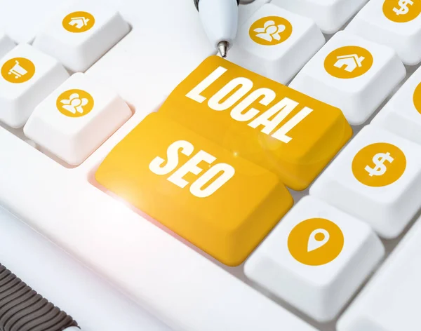 Sign Displaying Local Seo Word Effective Way Marketing Your Business — Stock Photo, Image