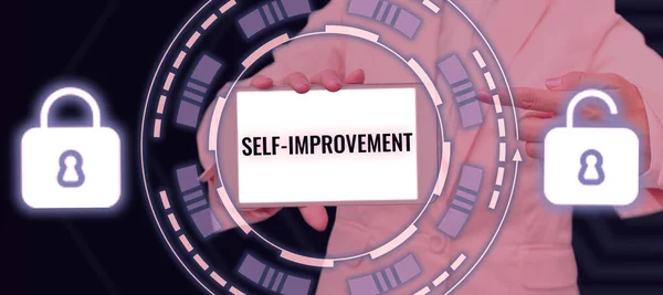 Conceptual Display Self Improvement Business Idea Process Making Yourself Better — Photo