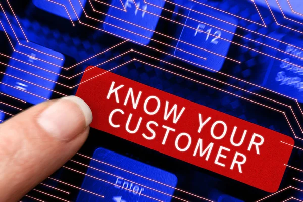 Σήμα Κειμένου Δείχνει Γνωρίστε Τον Πελάτη Σας Επιχειρηματική Έννοια Marketing — Φωτογραφία Αρχείου