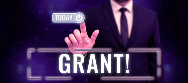 Znaki Pisma Ręcznego Grant Przegląd Działalności Pieniądze Przekazane Przez Organizację — Zdjęcie stockowe