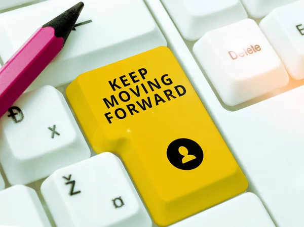 stock image Writing displaying text Keep Moving Forward, Concept meaning invitation anyone not complexing things or matters