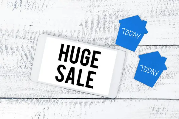 Handwriting Text Huge Sale Word Putting Products High Discount Great — 스톡 사진